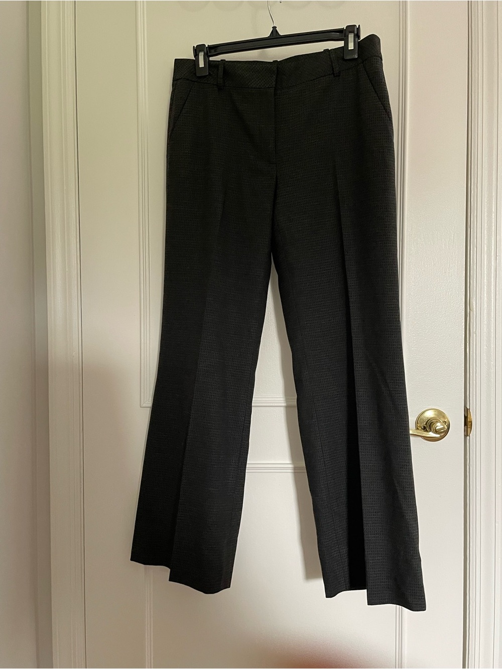 Women's Black Dress Pants from Classiques Entier, Grid Pattern, Wide Leg, Size 4